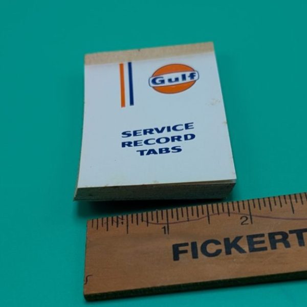 Two Vintage Gulf Service Record Tabs