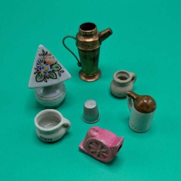 Lot of Seven Vintage Dollhouse Smalls